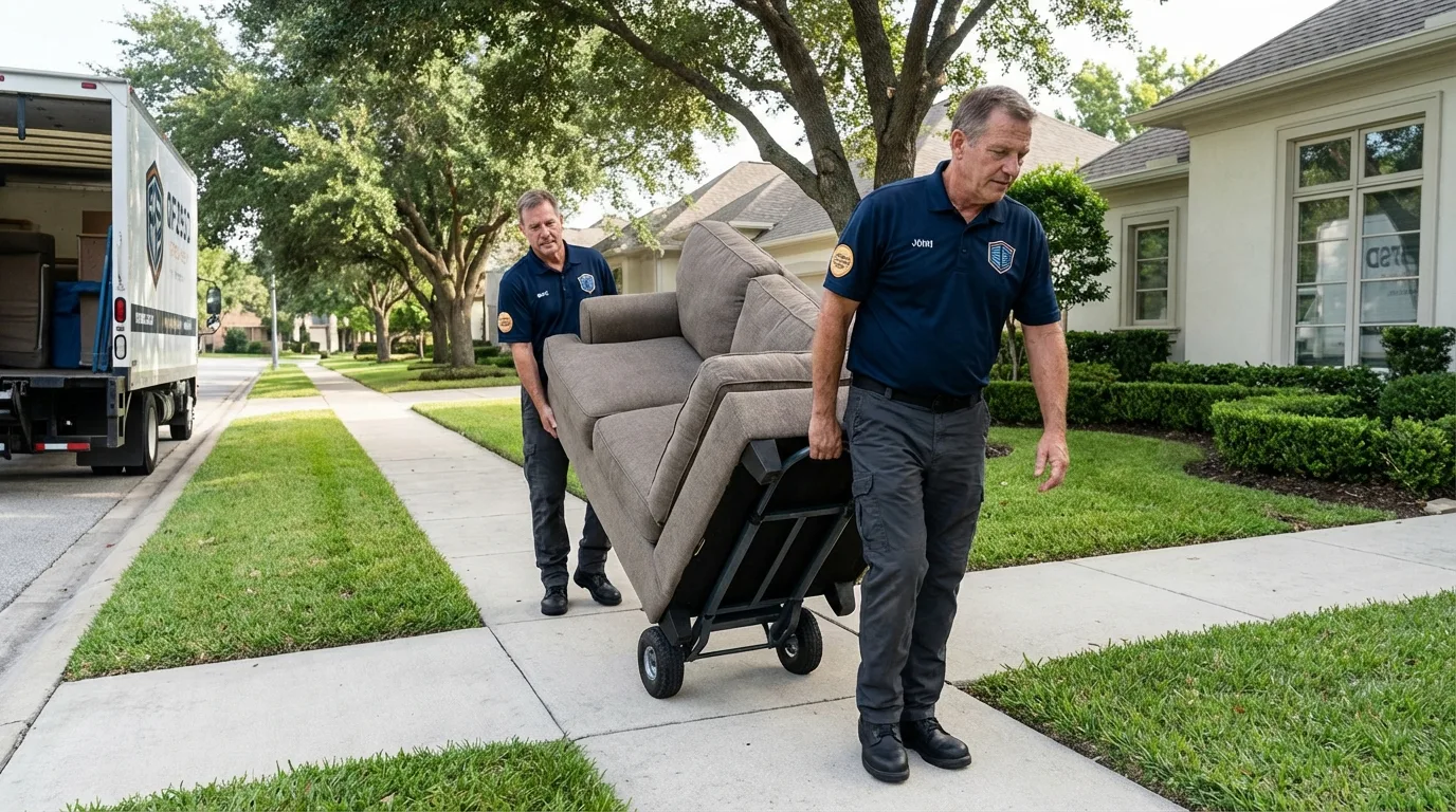 Local residential moving crew loading furniture in Ridgeville, SC